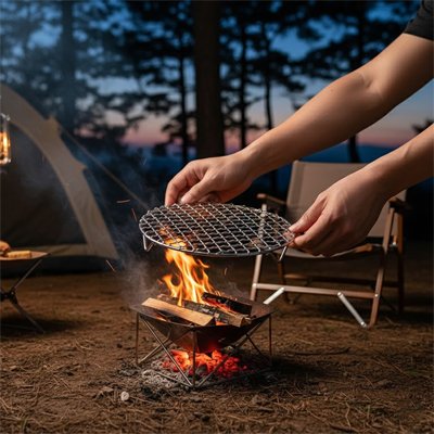 Grille ronde barbecue 